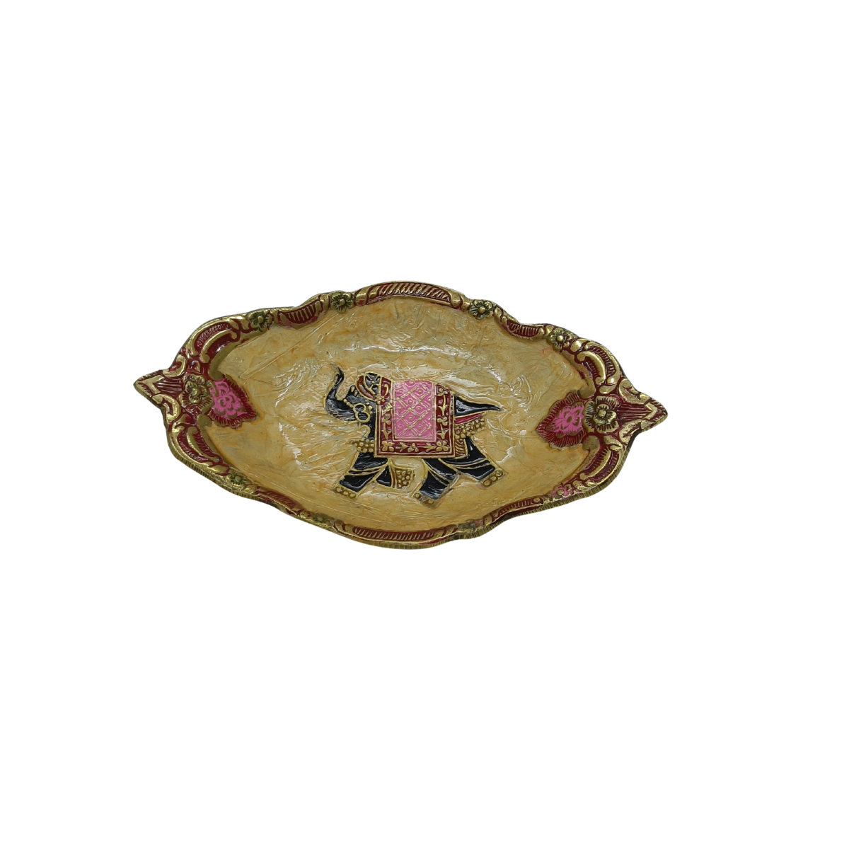 Hand Painted Brass Tray 1