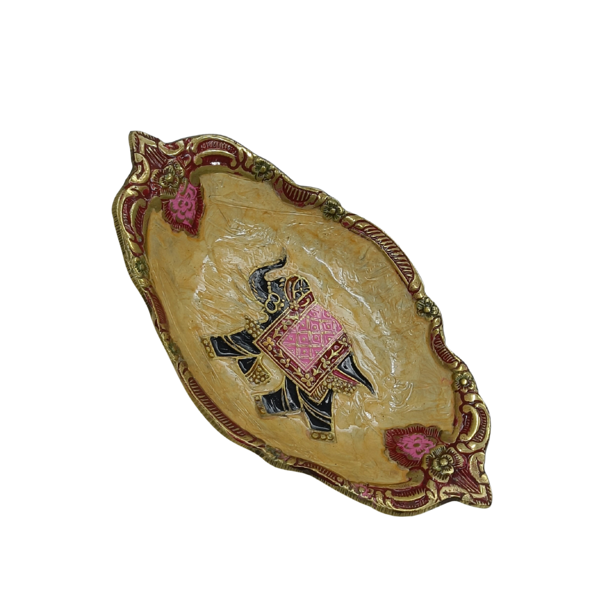 Hand Painted Brass Tray 1