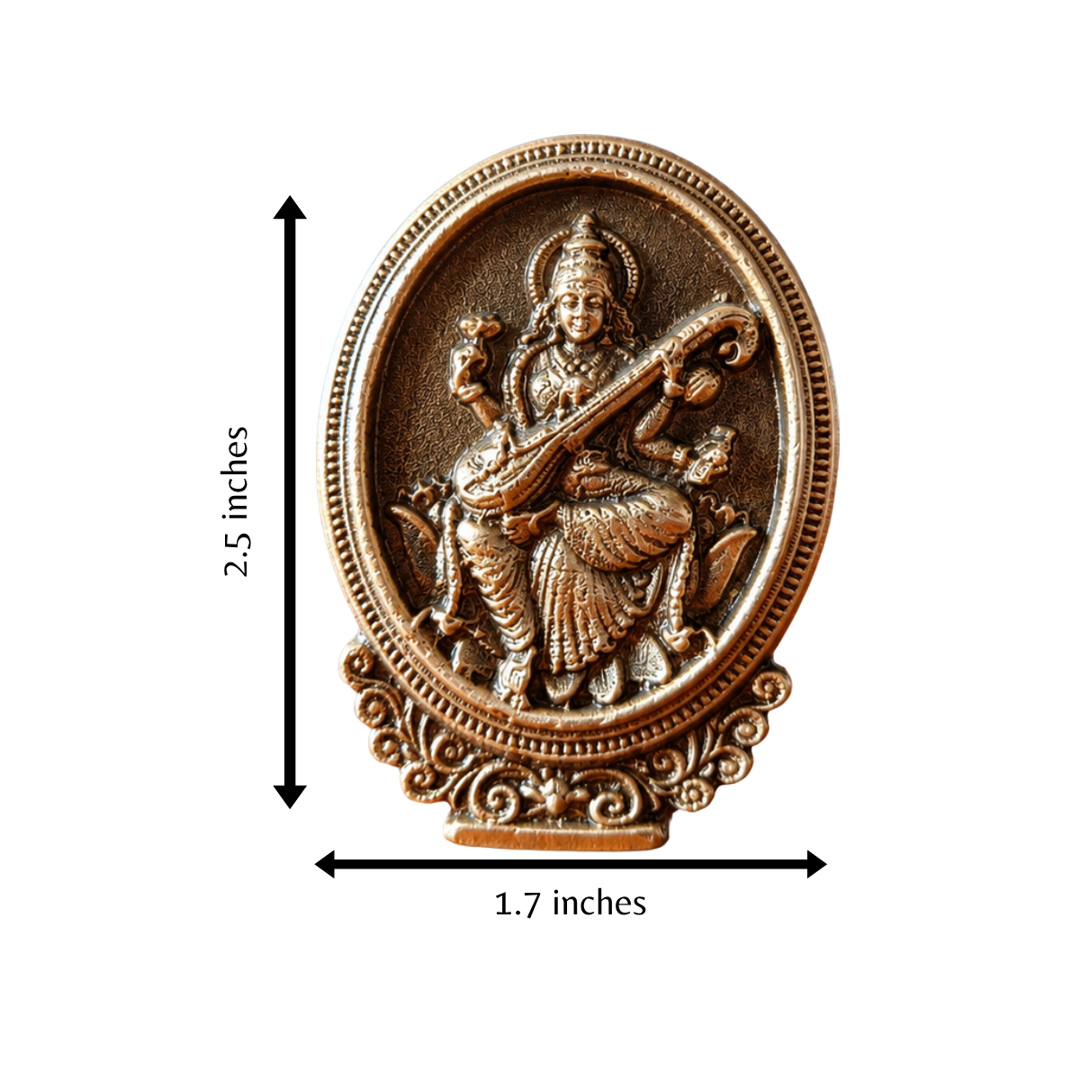 Brass Goddess Saraswati Tabletop Idol – Spiritual Décor & Symbol of Knowledge