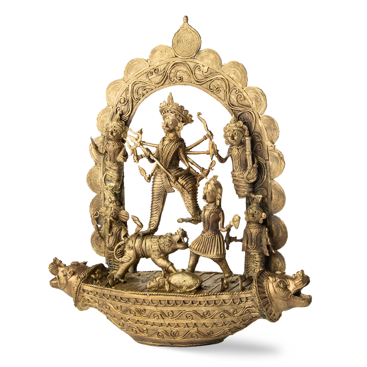 Dokra Durga on a Boat