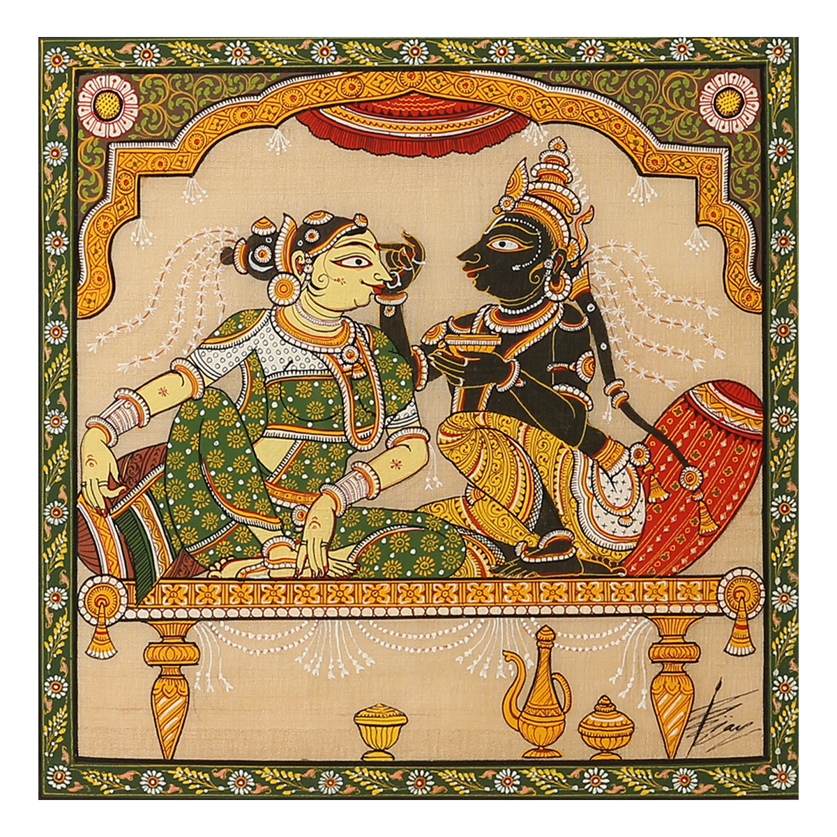 Odisha Pattachitra on Silk: Shringar 4