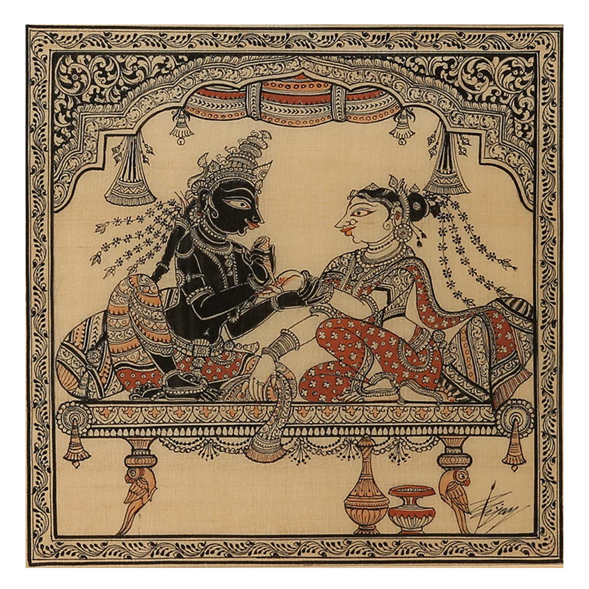 Odisha Pattachitra on Silk: Shringar 2