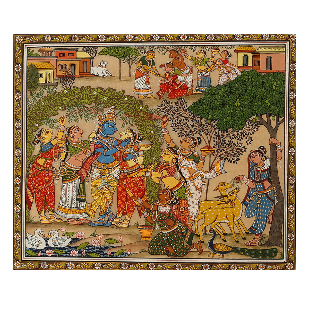 Odisha Pattachitra on Silk: Basant