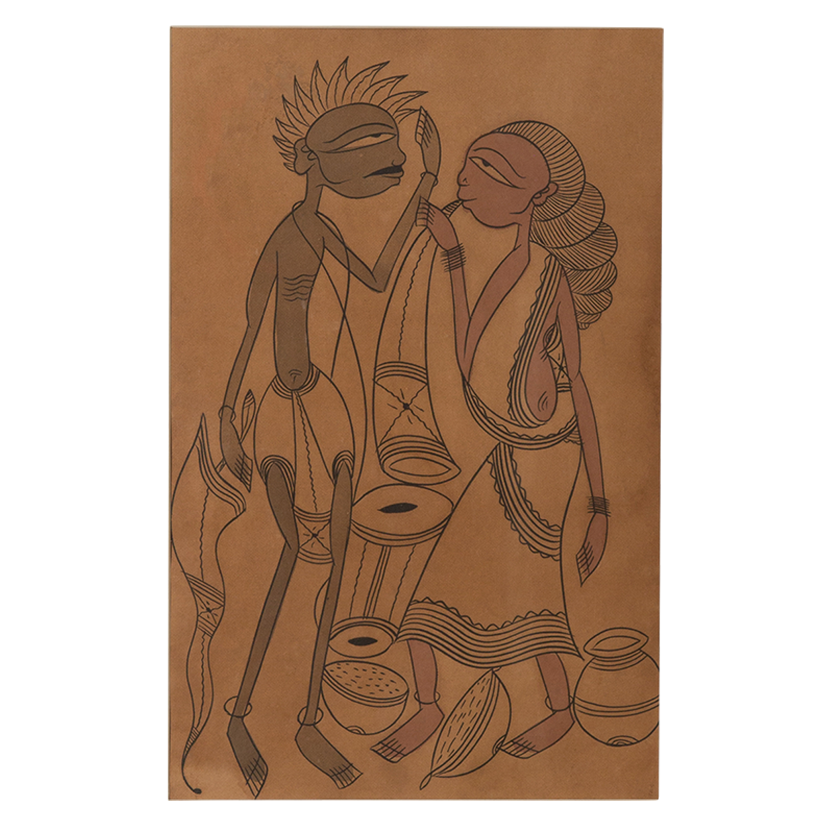 Santhal Art: Village Life 6