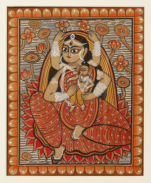 Patachitra: Gauri and Ganesha