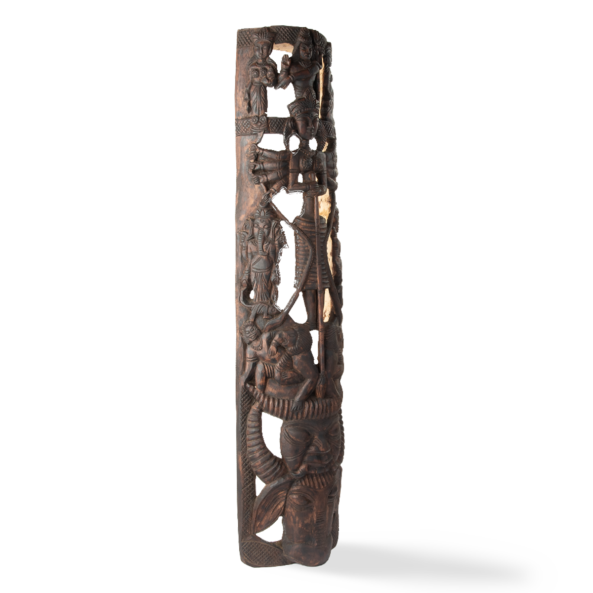 Wood Mask: Durga With Family