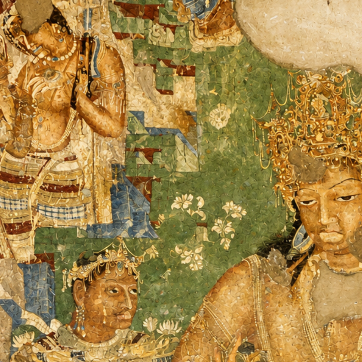 Vajrapani from Ajanta Cave 1 – Unframed Wall Art | Museum Replica | Ancient Indian Buddhist Painting