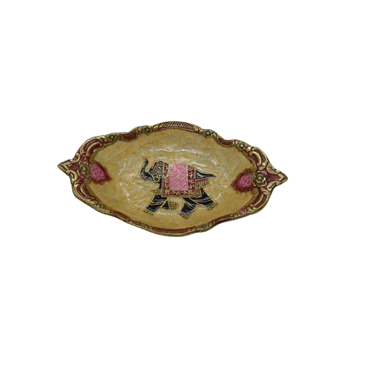 Hand Painted Brass Tray 1