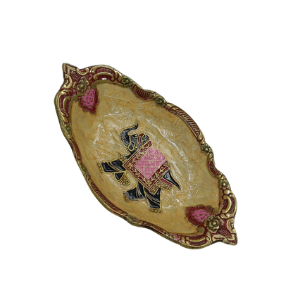 Hand Painted Brass Tray 1