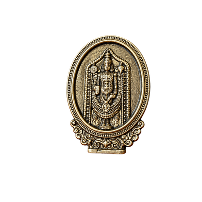 Brass Lord Venkateswara Balaji Tabletop Medallion – Traditional Indian Decorative Accent