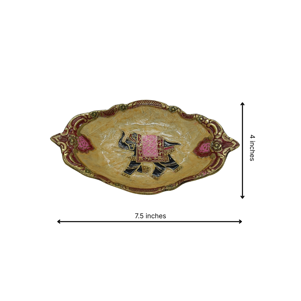 Hand Painted Brass Tray 1