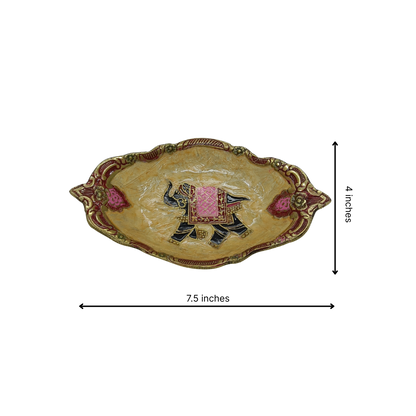 Hand Painted Brass Tray 1