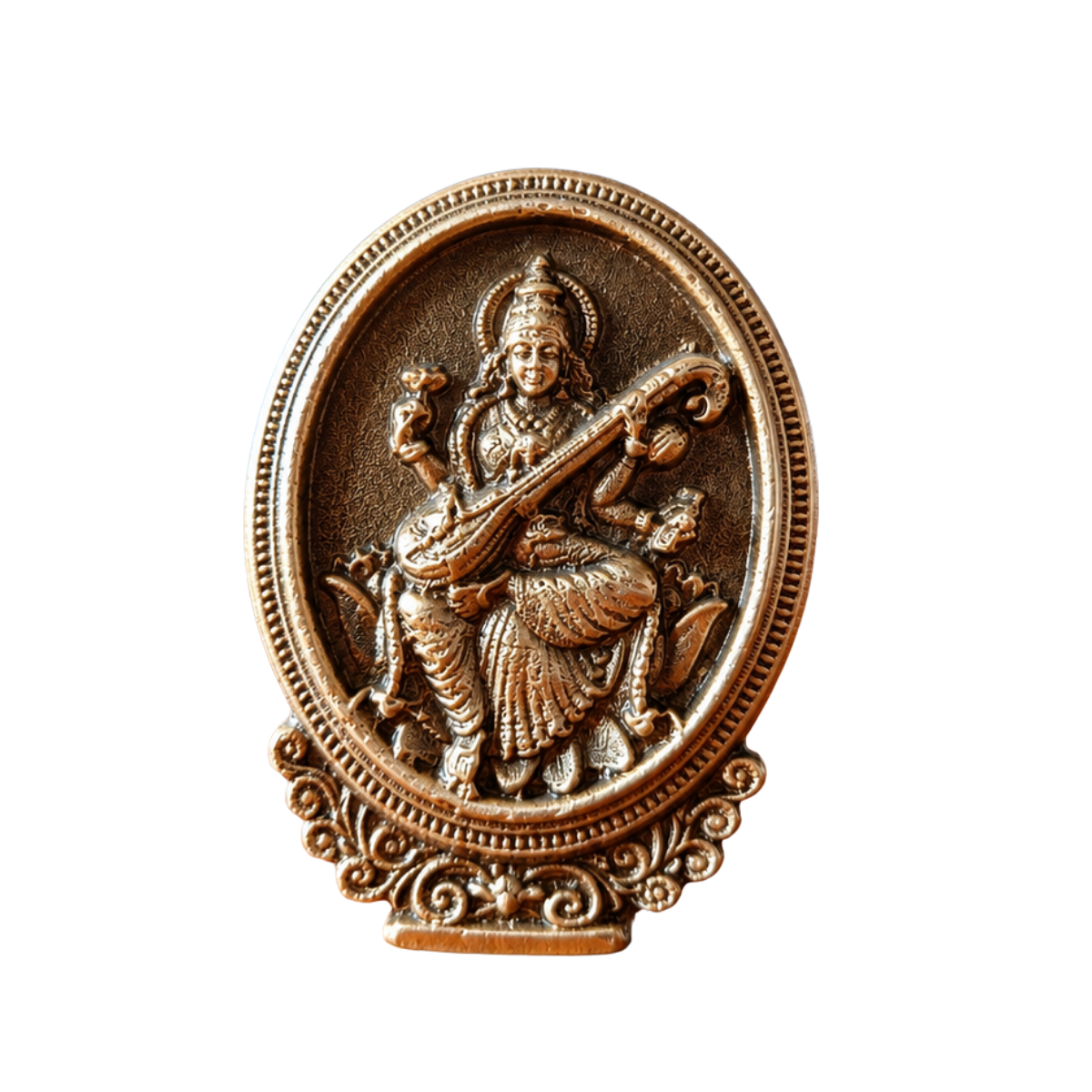 Brass Goddess Saraswati Tabletop Idol – Spiritual Décor & Symbol of Knowledge