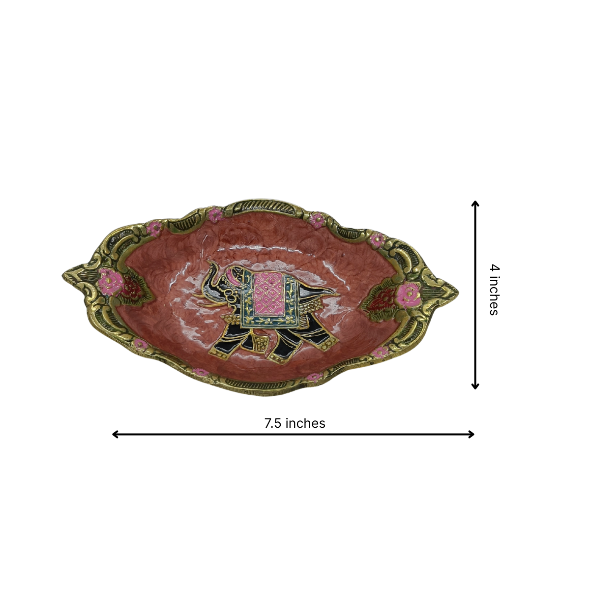 Hand Painted Brass Tray 2
