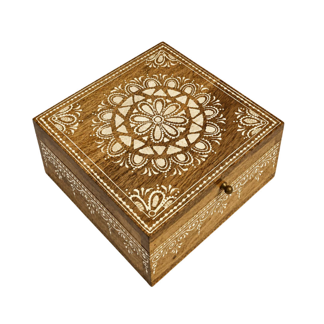 Handcrafted Mango Wood Keepsake Box