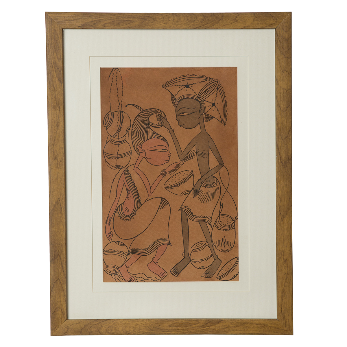 Hand-Painted Santhal Art – Village Life 15 | Authentic Tribal Folk Painting from West Bengal