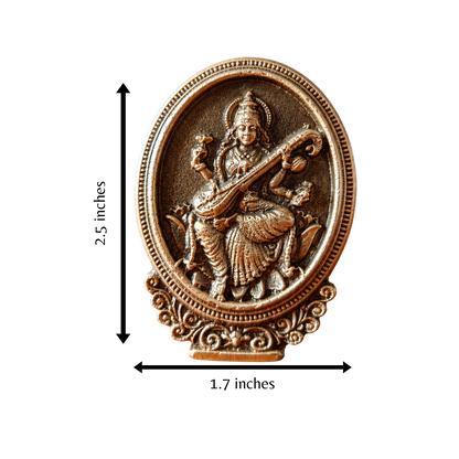 Brass Goddess Saraswati Tabletop Idol – Spiritual Décor & Symbol of Knowledge