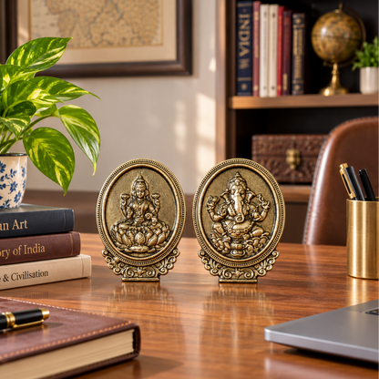 Brass Lakshmi & Ganesha Pair – Auspicious Pooja & Gifting Set
