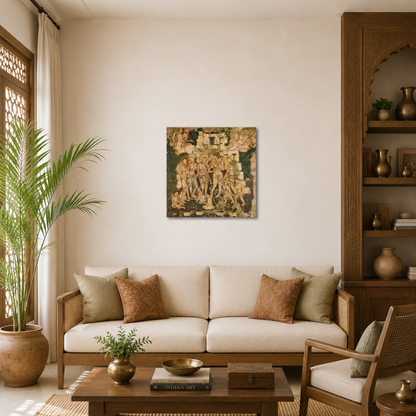 Hariti and Kubera Ajanta Cave 2 Art Print (Unframed) | Museum Replica | Ancient Indian Buddhist Wall Art