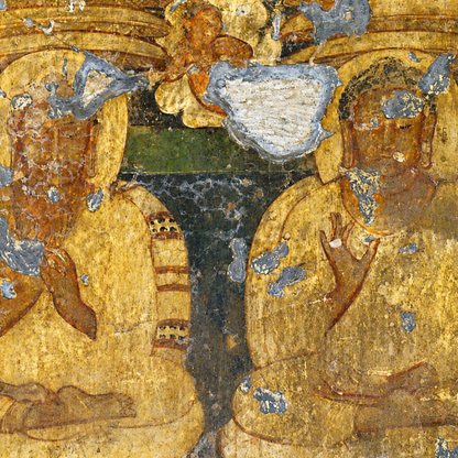 Manushi Buddha Painting from Ajanta Cave 16 – Unframed Wall Art | Museum Replica | Ancient Indian Buddhist Art