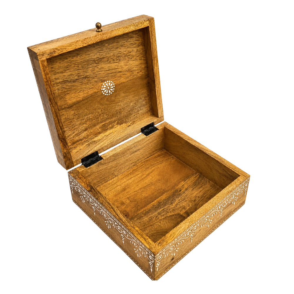 Handcrafted Mango Wood Keepsake Box