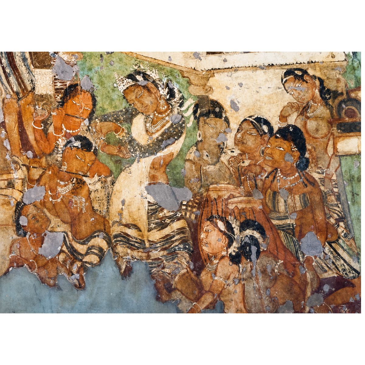 Discover the Dancing Girl from Ajanta Caves Art Print, an unframed museum-inspired reproduction celebrating India's classical dance heritage and ancient mural painting. Perfect for homes, studios, collectors and lovers of Indian art.
