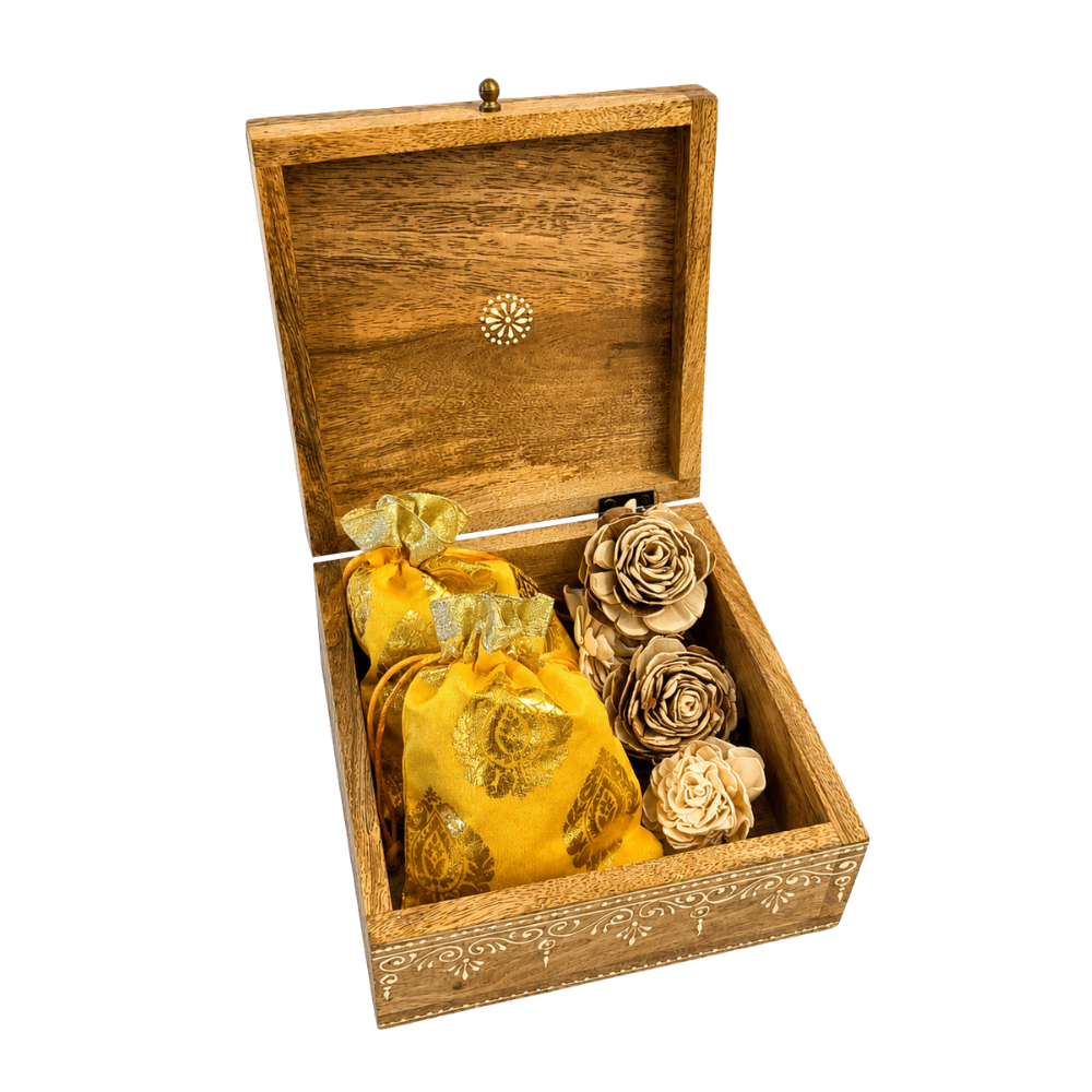 Handcrafted Mango Wood Keepsake Box