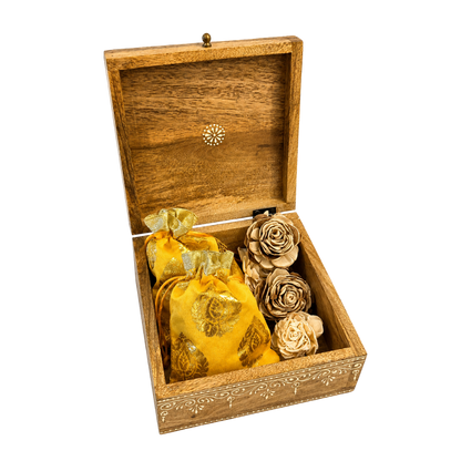 Handcrafted Mango Wood Keepsake Box