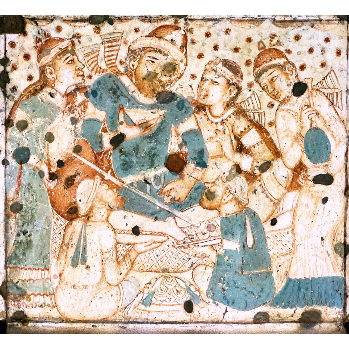 Own the Ajanta Cave 1 Foreigner Detail Art Print, an unframed museum-inspired reproduction featuring one of the Ajanta Caves' most historically discussed murals. Perfect for collectors, heritage interiors and lovers of ancient Indian art.