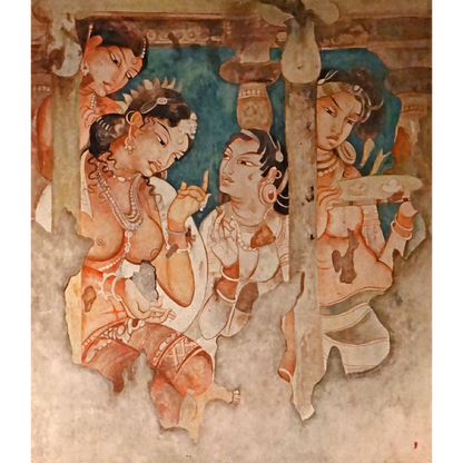 Discover an Ajanta Mural Art Print, an unframed museum-inspired reproduction from the UNESCO-listed Ajanta Caves. Perfect for heritage interiors, collectors and lovers of ancient Indian Buddhist art and classical wall décor.