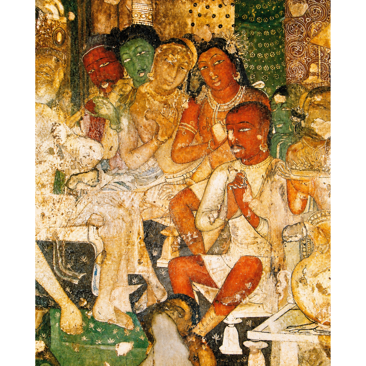 Hamsa Jataka Painting from Ajanta Caves – Museum Replica Print on Canvas | Buddhist Wall Art | Indian Heritage Painting