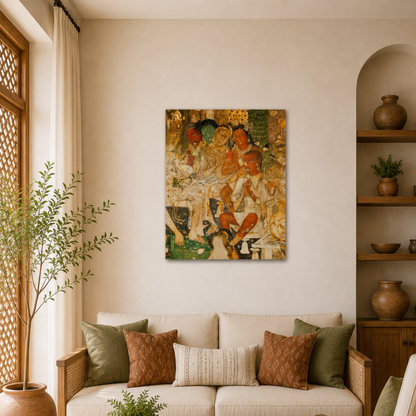 Hamsa Jataka Painting from Ajanta Caves – Museum Replica Print on Canvas | Buddhist Wall Art | Indian Heritage Painting