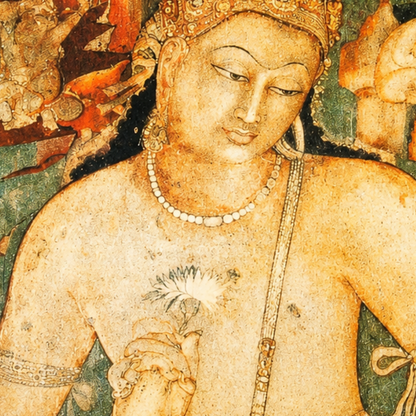Bodhisattva Padmapani Ajanta Painting Art Print (Unframed) | Museum Replica | Ancient Indian Buddhist Wall Art