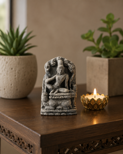 Simhanada Avalokiteshvara – Grey Stone Finish | Handcrafted Museum Replica of Ancient Buddhist Art [Made to Order]