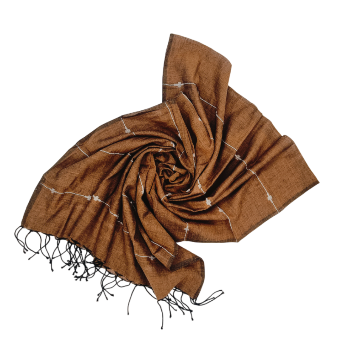 Authentic Jamdani Honey Brown Scarf