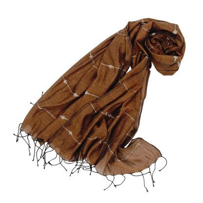 Authentic Jamdani Honey Brown Scarf