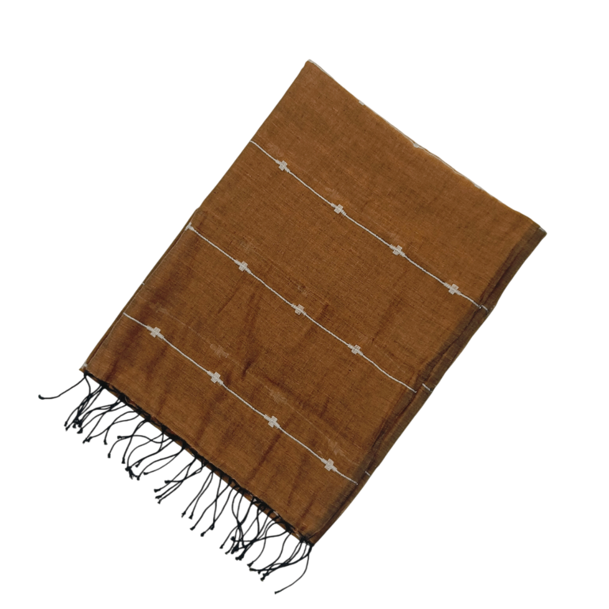 Authentic Jamdani Honey Brown Scarf