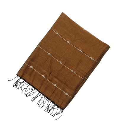 Authentic Jamdani Honey Brown Scarf