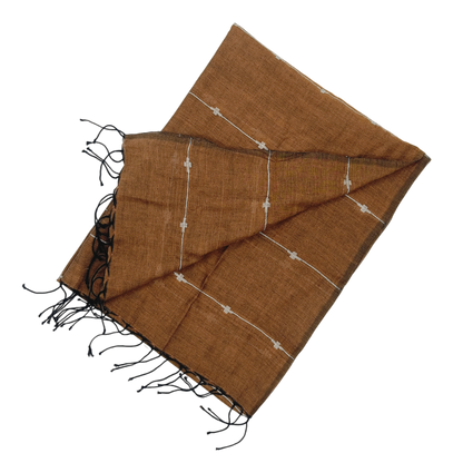 Authentic Jamdani Honey Brown Scarf