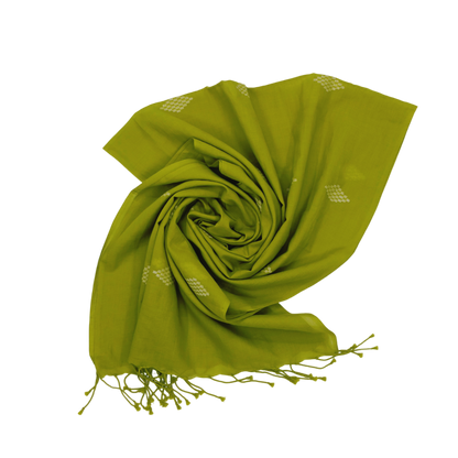 Authentic Jamdani Lime Green Scarf