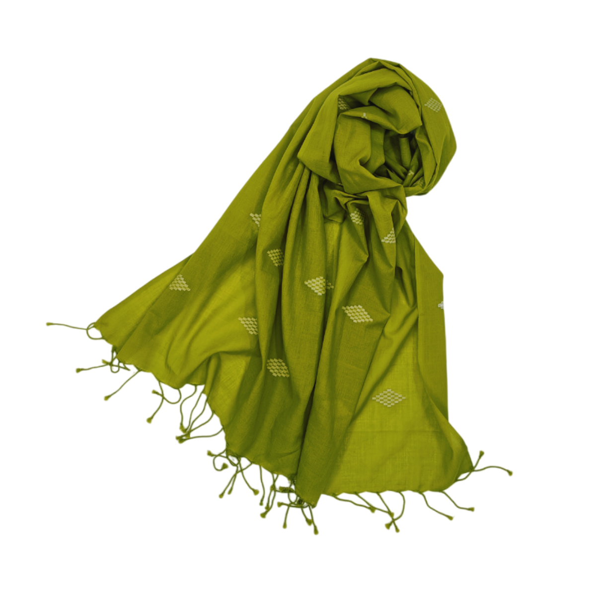 Authentic Jamdani Lime Green Scarf