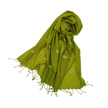 Authentic Jamdani Lime Green Scarf