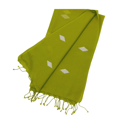 Authentic Jamdani Lime Green Scarf